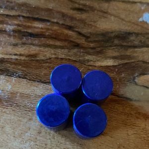 💙 Blue metal valve caps caps set of 4 blank